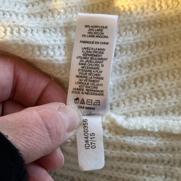 Women's S Express White Oversized Turtleneck High Low Cowl Neck Lightweight - Picture 6 of 8